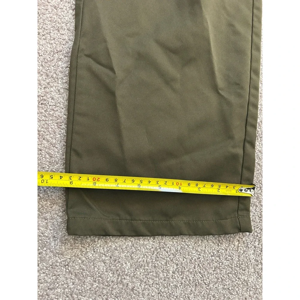 Vintage Cargo Pants Mens Medium Olive Green Excellent Wide Leg Utility Trousers